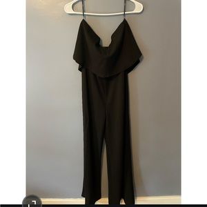 Lulus Black Strapless Jumpsuit